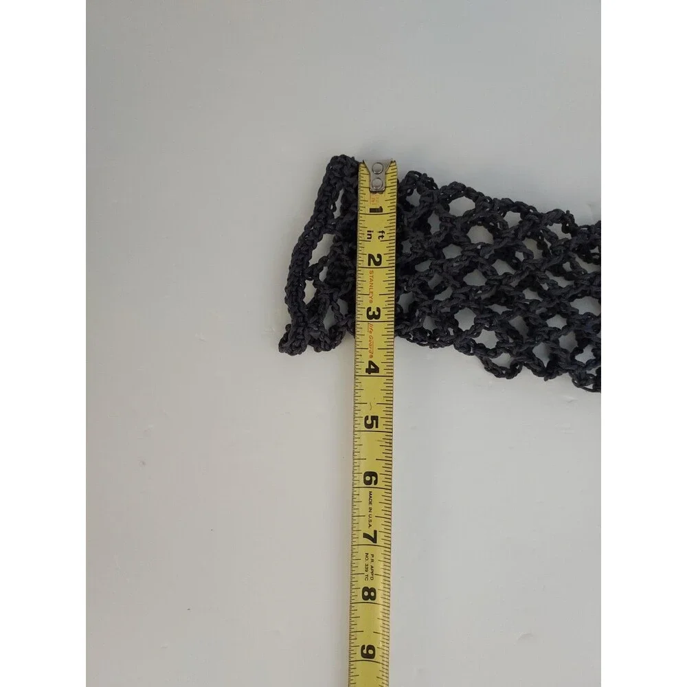Fishnet Homemade Gray Crochet Long Fingerless Gloves Mesh Goth Cotton NEW